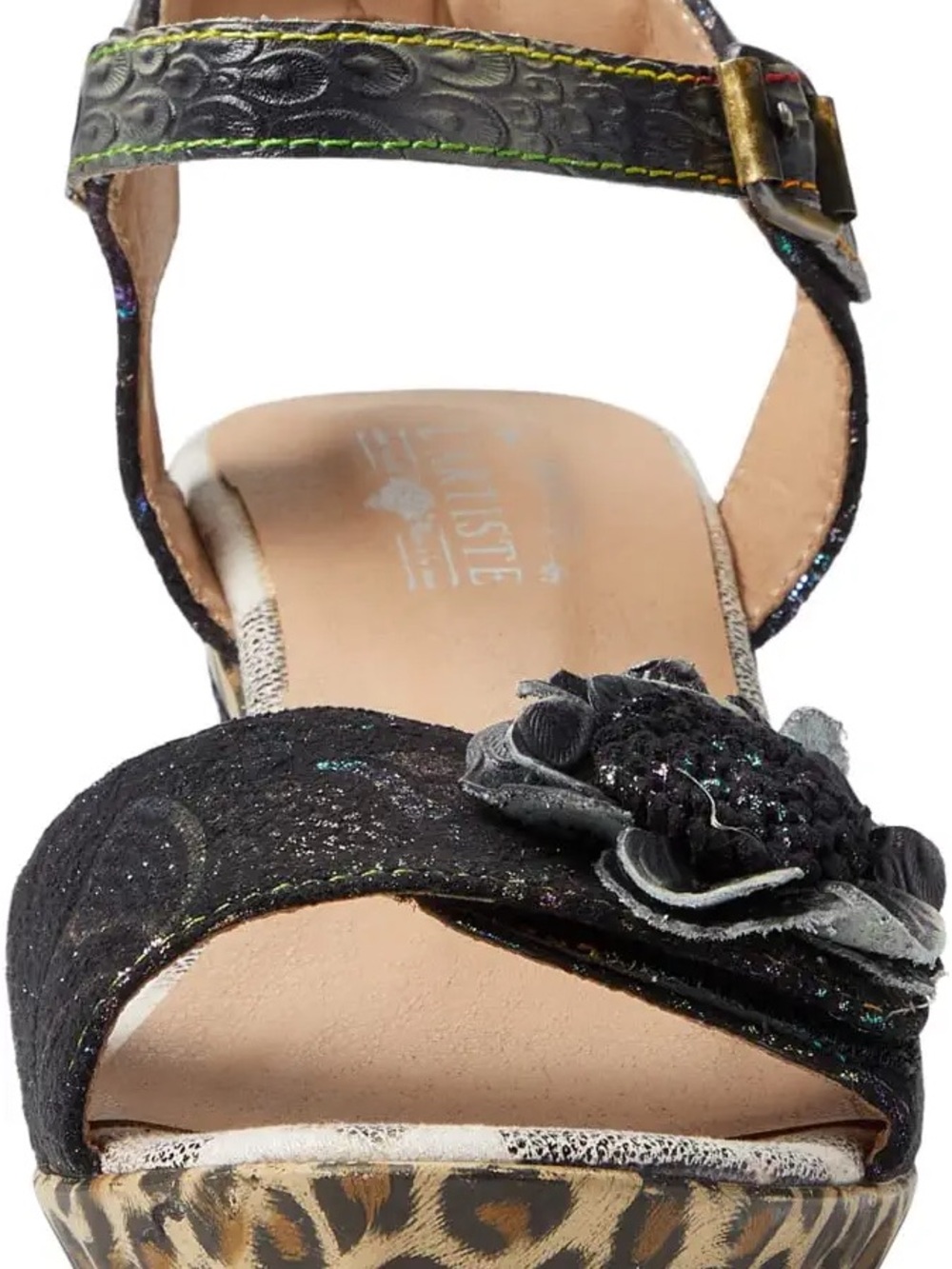 Women's Multicolor Floral Platform Sandals with Ankle Strap. 37 (6.5-7) - Picture 2 of 10